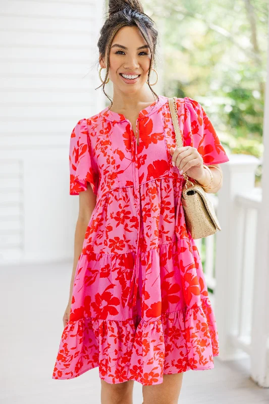 Animal - Print Casual Dresses for a Bold Statement​ With Love Light Pink Babydoll Dress