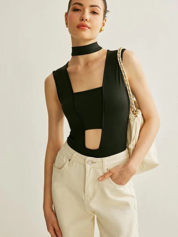 Home - Wear Casual Dresses for Comfort at Home​ Athleisure Sleeveless Cutout Bodysuit