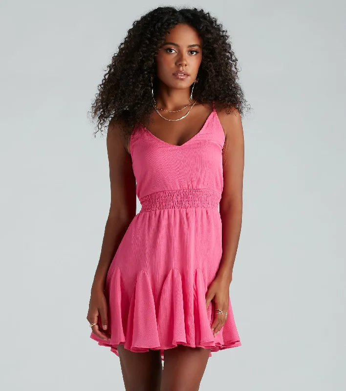 Party Casual Dresses for a Night Out​ Shine All Way Metallic Woven Skater Dress