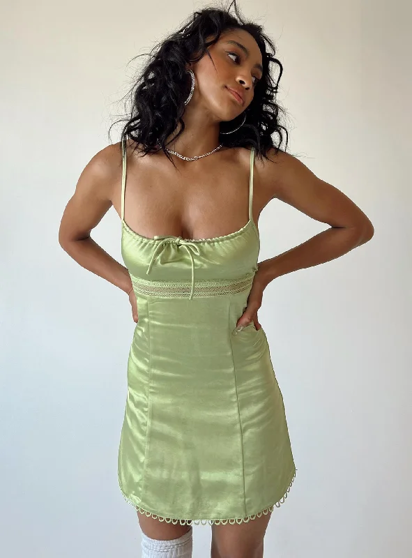 Mini dresses with embroidered details for a unique touch Chels Mini Dress Green