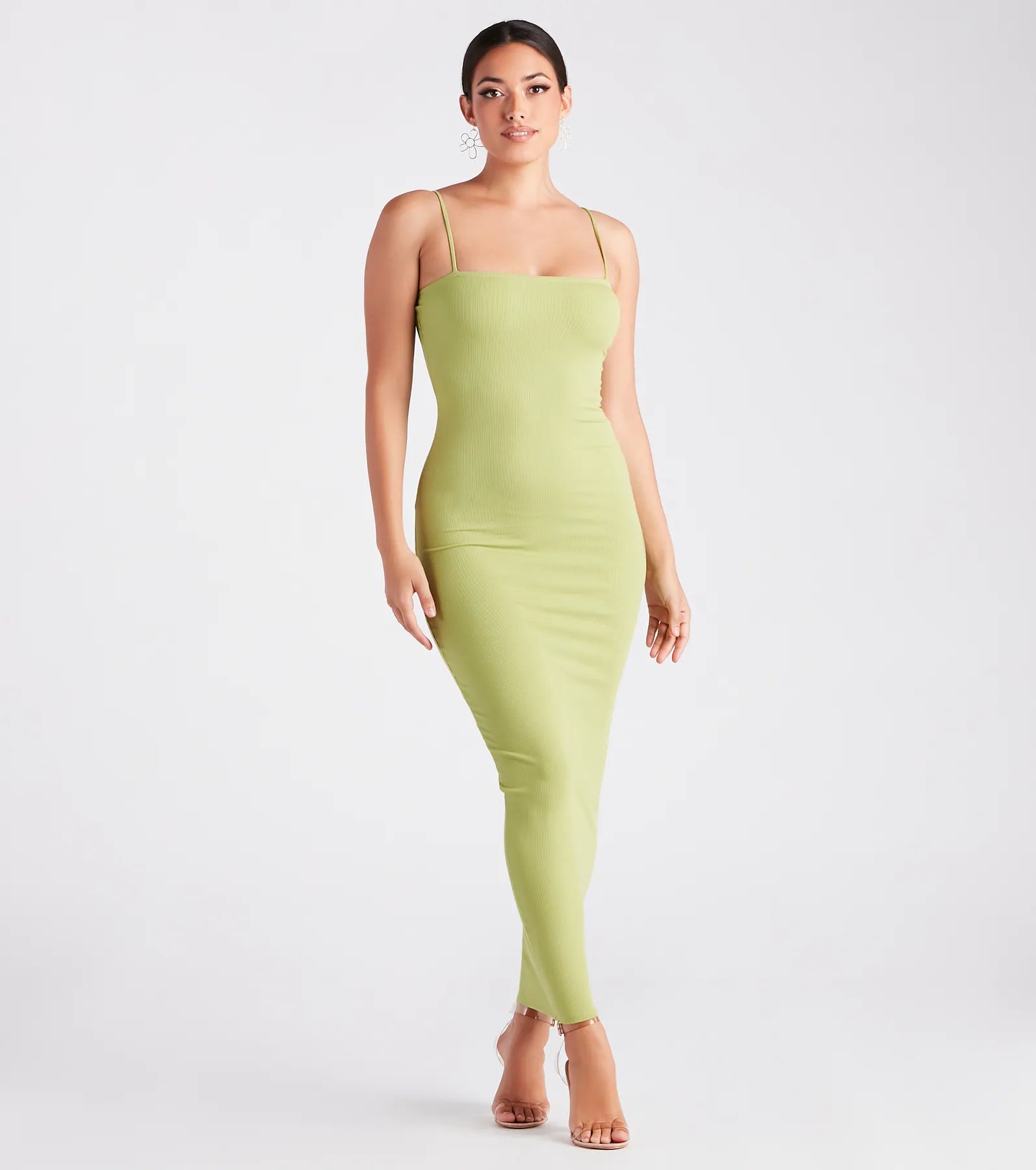 Belted Casual Dresses to Define the Waist​ Casual Plans Rib Knit Bodycon Maxi Dress