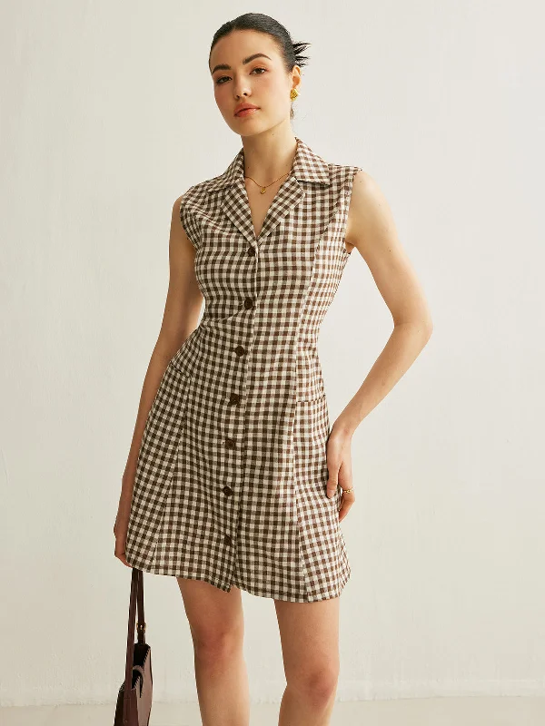 Argyle - Printed Casual Dresses in Pastel Hues Checkerboard Pockets Tied Back Dress Argyle - Printed Casual Dresses in Pastel Hues Checkerboard Pockets Tied Back Dress