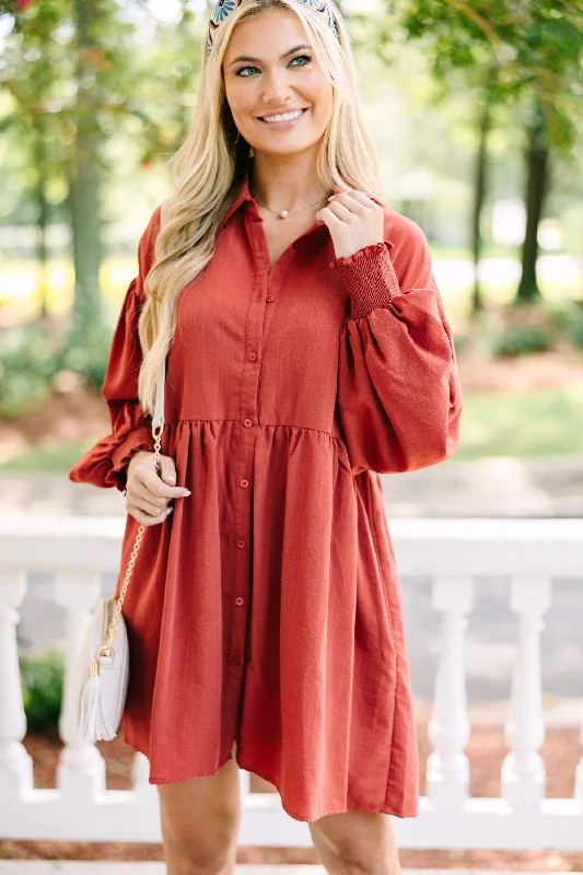 Denim Casual Dresses for a Casual and Durable Option Find Yourself Rust Orange Babydoll Dress Denim Casual Dresses for a Casual and Durable Option Find Yourself Rust Orange Babydoll Dress