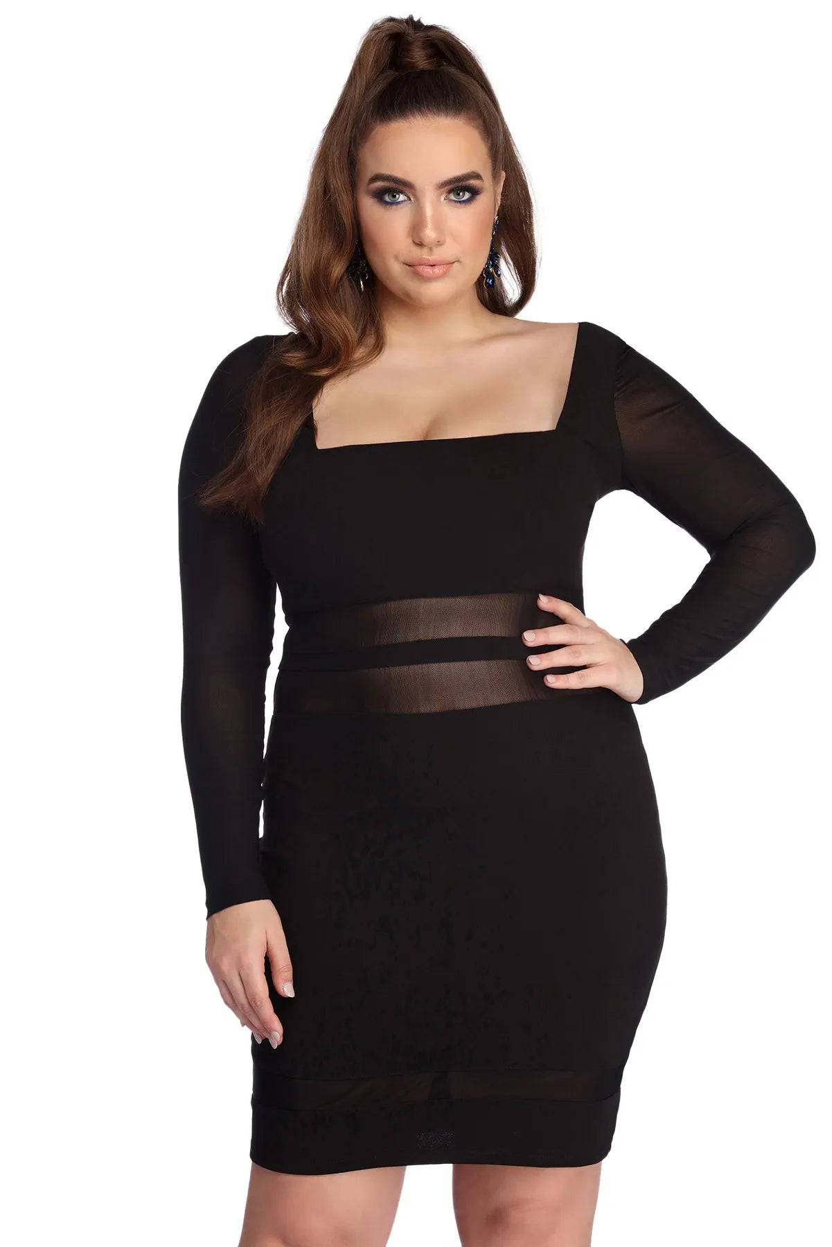 Mini dresses with ribbed textures for a unique appearance Plus Miss Me Mesh Mini Dress