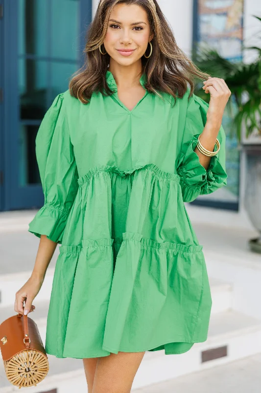 Non - Slip Casual Dresses with Adjustable Straps Based On Love Green Babydoll Dress Non - Slip Casual Dresses with Adjustable Straps Based On Love Green Babydoll Dress
