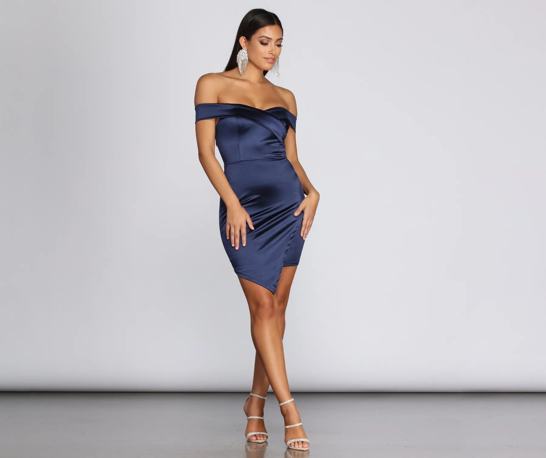 Mini dresses with abstract prints for an artistic look Seriously Satin Mini Wrap Dress