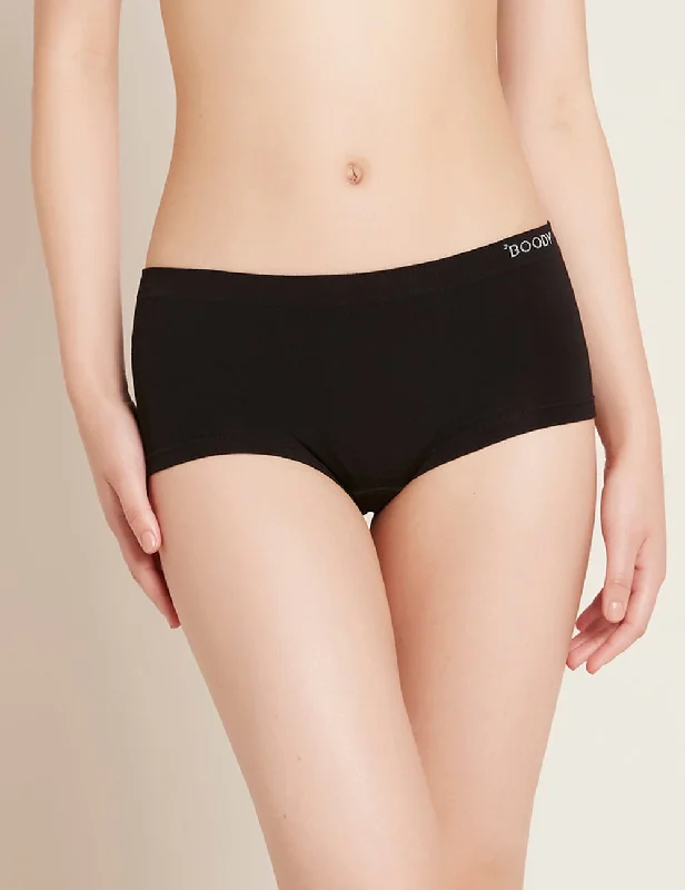 Women's organic cotton briefs for eco - friendliness Boyleg Briefs - Black