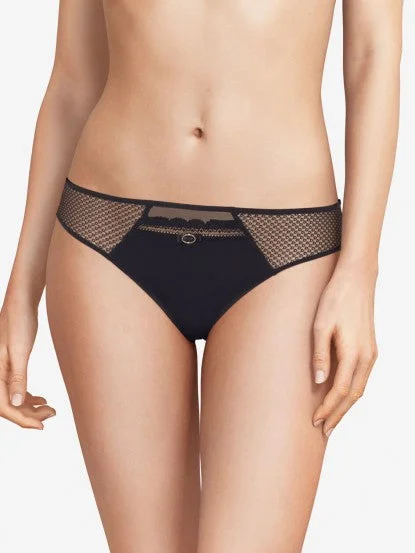 Women's hipster briefs with a ribbed texture Chantelle - Parisian Allure Bikini Brief | Black