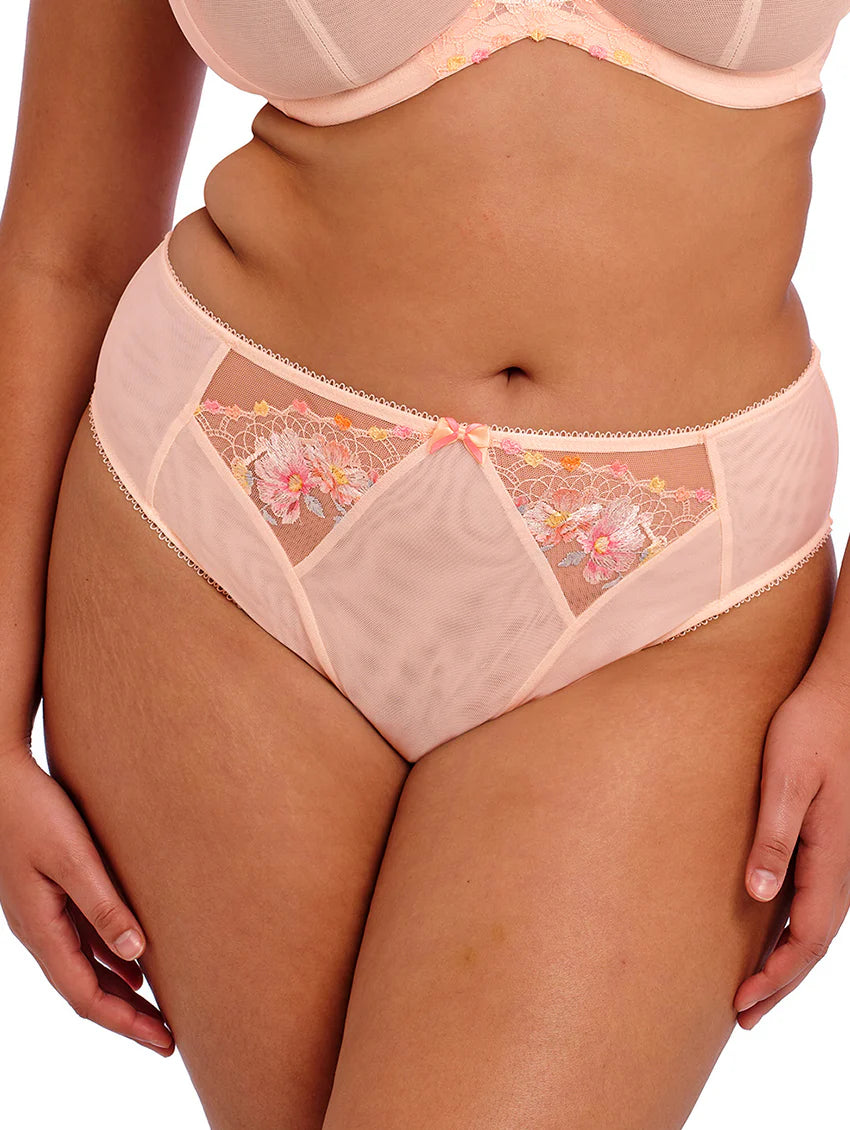 Women's adjustable - fit briefs with elastic sides Himari High Leg Brief In Peach Whisper - Elomi Women's adjustable - fit briefs with elastic sides Himari High Leg Brief In Peach Whisper - Elomi