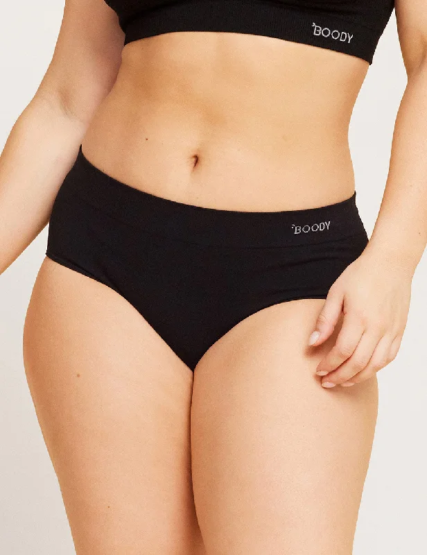 Women's spandex - blend briefs for stretch Midi Briefs - Black