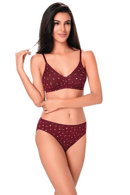 bralette women bra and panty sets for a trendy look 1924-Plain Mold T-Shirt Bra SET-Bra-Marron bralette women bra and panty sets for a trendy look 1924-Plain Mold T-Shirt Bra SET-Bra-Marron