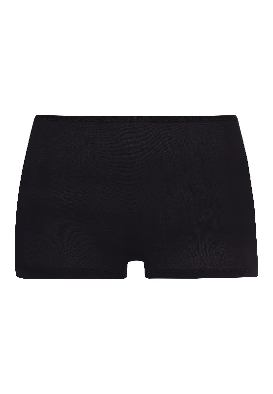 moisture wicking panties for women during workouts Cotton Seamless Boyleg | Black 71631-019