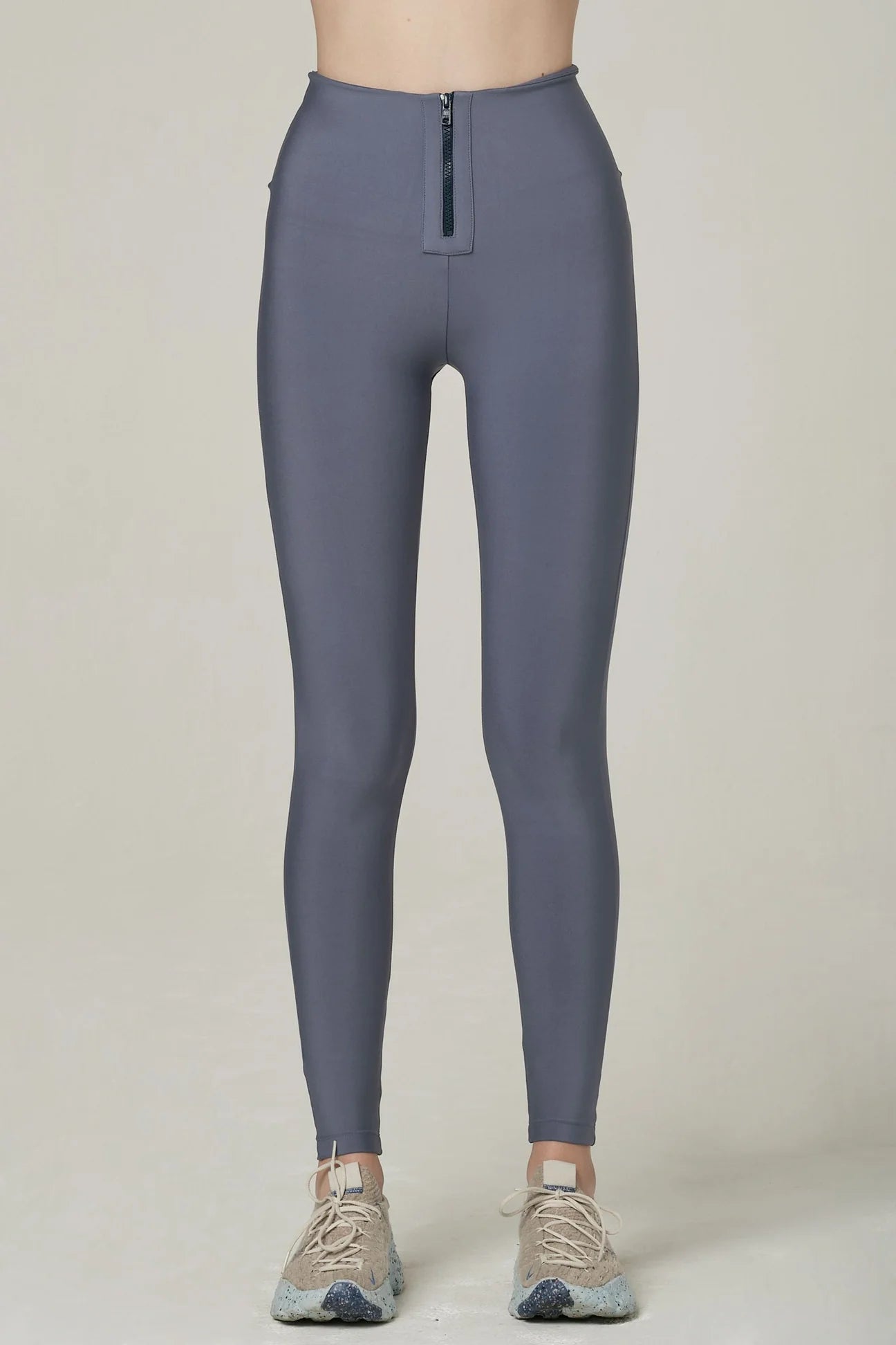 Satin - finish bikini briefs for a luxurious feel​ 925 Fit Women's Case Closed High Rise Zippered Leggings - Blu-S Steel Blue