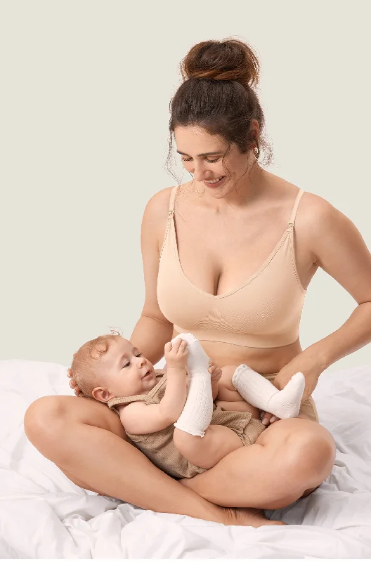 padded moisture wicking women nursing bra Seamless Soft Knit Nursing Bra