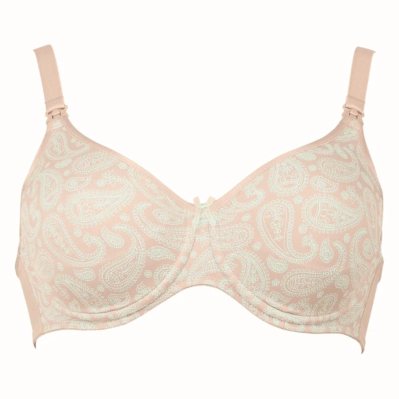anti - bacteria women nursing bra Anita Paisley Nursing T-Shirt Bra Brown