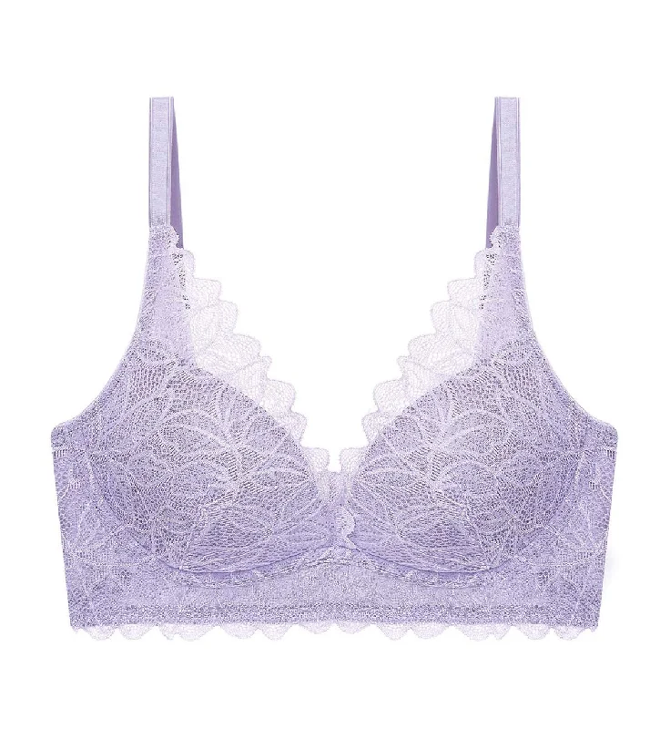 Non wired bralette with lace trim​ Aqua Organic Non-Wired Push Up Bra