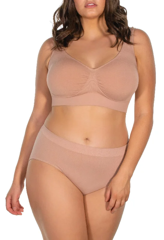 quick dry women bra and panty sets for active lifestyles Bamboo Pull On Sleep Bra and High Cut Set