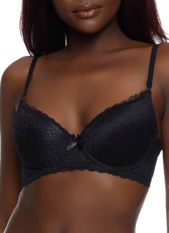 Women's High Waist Lingerie Bodysuits  Aztec Lace Trim Plunge Bra