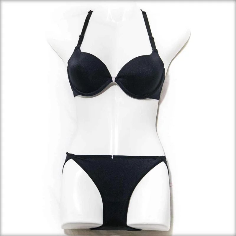 anniversary women bra and panty sets gifts Black Butterfly Single Padded Bikini Set