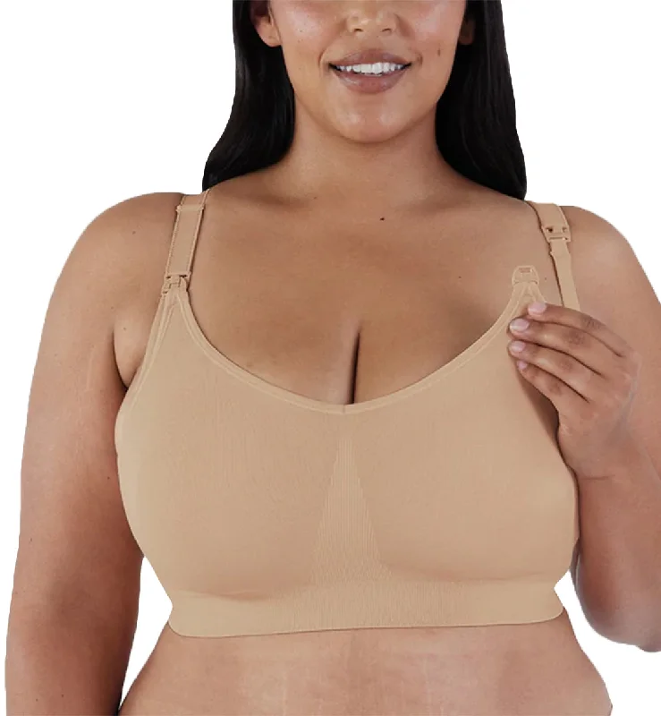 sleep - friendly easy - access women nursing bra BRAVADO! DESIGNS Body Silk FULL CUP Seamless Nursing Bra (1401VFC) - Butterscotch