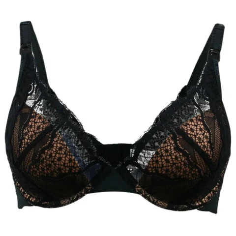 eco - friendly material women nursing bra Cake Truffles Moulded Nursing Bra Black