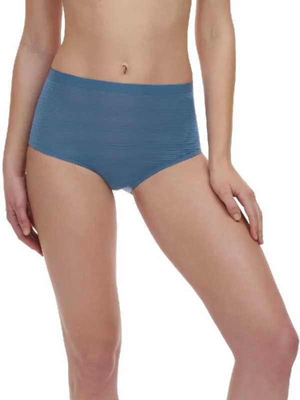 organic cotton panties for women with eco - friendly choice Chantelle SoftStretch Blue Jean Stripe Hi Rise Brief Panty 20D7