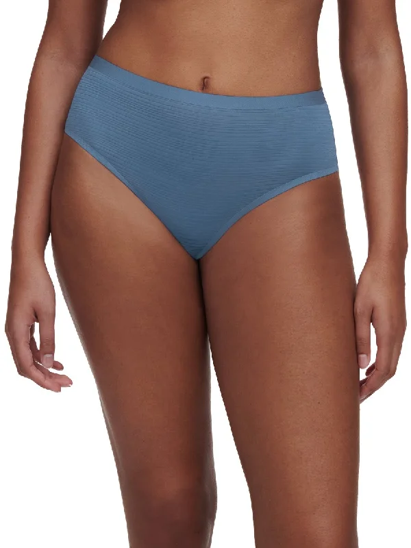 hipster panties for women with a modern style Chantelle SoftStretch Blue Jean Stripe Hi Rise Thong Panty 20D9
