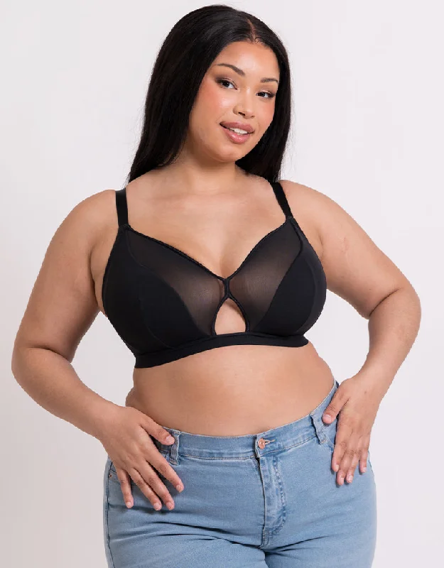 Non wired sleep bras with a scoop neck Curvy Kate Get Up and Chill Non-Wired Bralette Black Non wired sleep bras with a scoop neck Curvy Kate Get Up and Chill Non-Wired Bralette Black