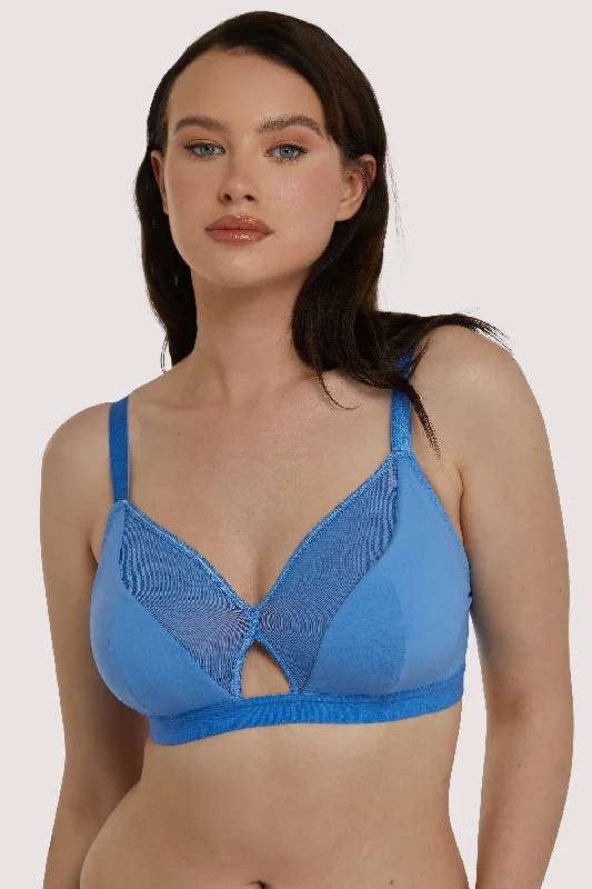 Non wired sports bras for running​ Get Up And Chill Bralette Denim Blue