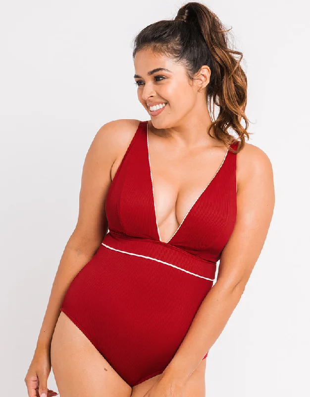 Non wired bras with underbust band for support Curvy Kate Poolside Non Wired Plunge Swimsuit Pink/Red Non wired bras with underbust band for support Curvy Kate Poolside Non Wired Plunge Swimsuit Pink/Red