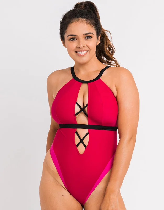 Non wired sleep bras with a scoop neck Curvy Kate Subtropic Non Wired Plunge Swimsuit Cherry Red/Pink Non wired sleep bras with a scoop neck Curvy Kate Subtropic Non Wired Plunge Swimsuit Cherry Red/Pink