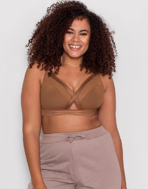 Plus size non wired bras for comfortable fit Curvy Kate Unwind Non-Wired Bralette Caramel Plus size non wired bras for comfortable fit Curvy Kate Unwind Non-Wired Bralette Caramel
