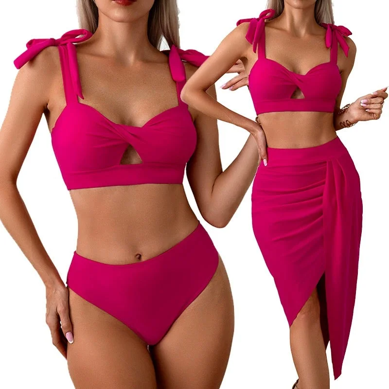 Bikini briefs made of stretchy fabric​ Demi Bikini with Sarong Skirt