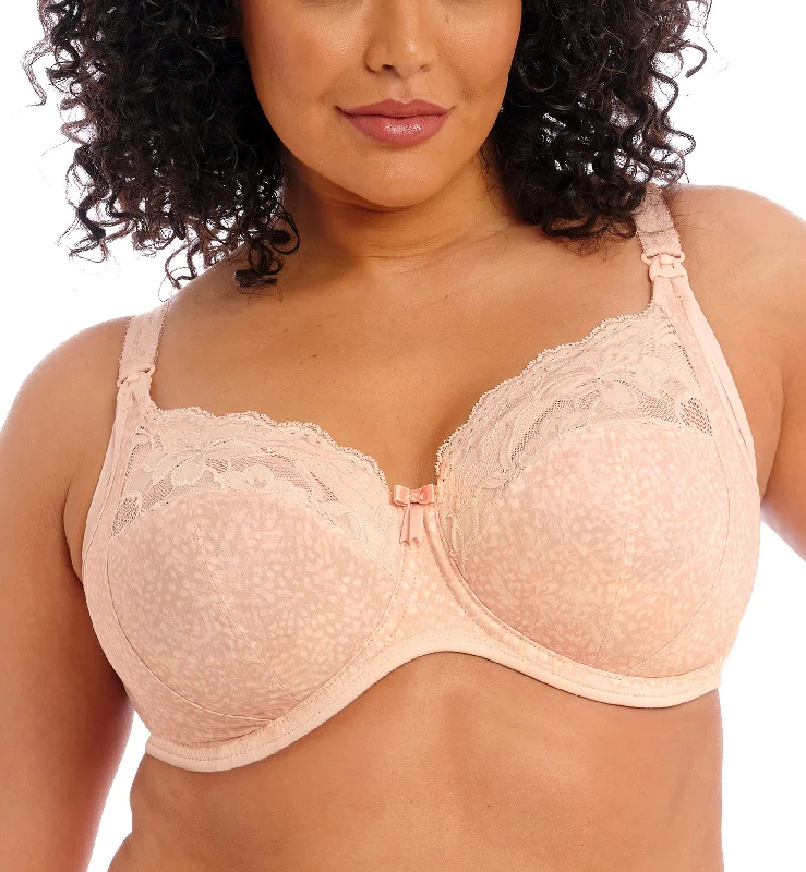 easy - access women nursing bra Elomi Molly Stretch Lace Underwire Nursing Bra (4542) - Cameo Rose