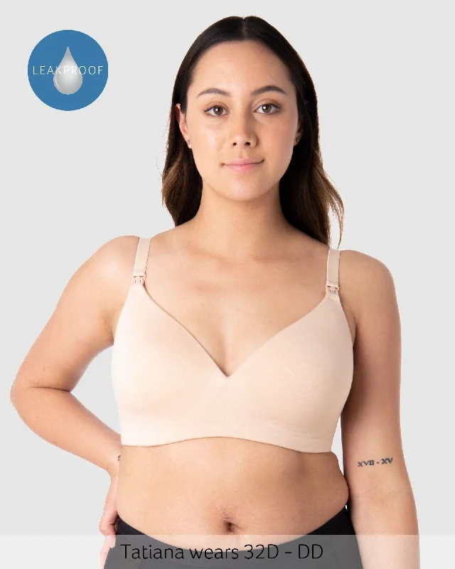 breathable fabric women nursing bra EMBRACE LEAKPROOF FRAPPE T-SHIRT NURSING BRA - WIREFREE