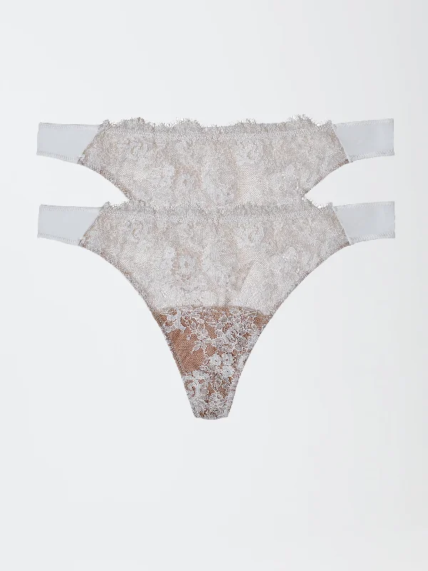 printed panties for women with unique patterns Entice Front Lace Thong 2-Pack