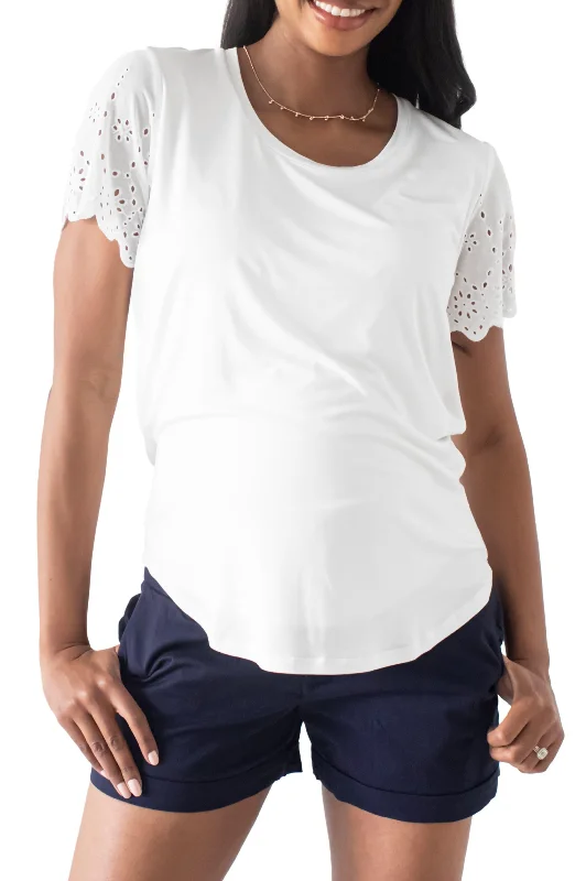 padded moisture wicking women nursing bra Everyday Eyelet Tee