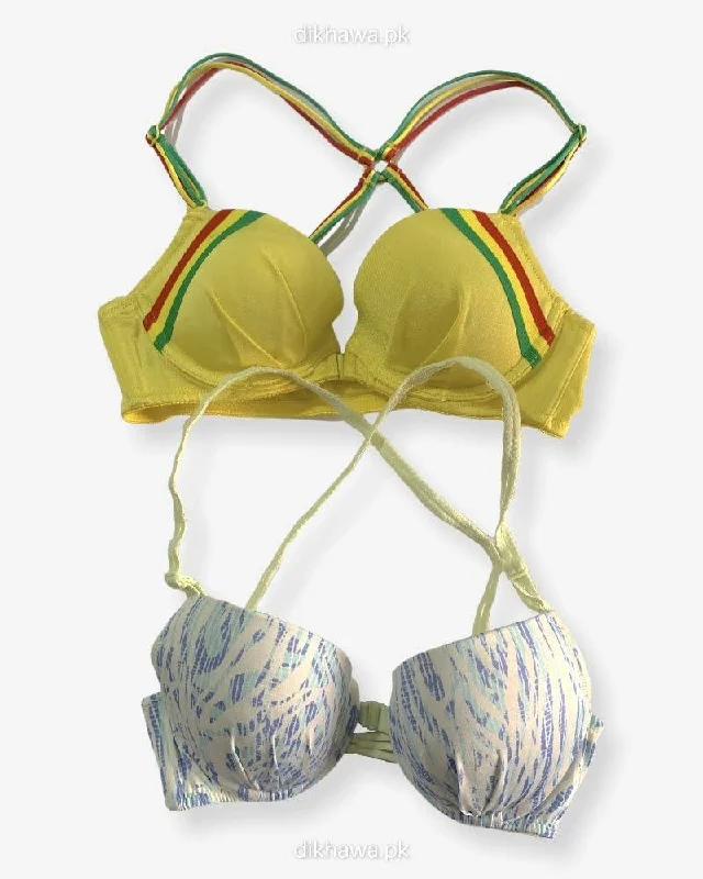 easy - access women nursing bra Pack of 2 - Front Open Bra with Button - Soft Padded  Underwired Bra Imported Stocklot Branded Front Open Bra
