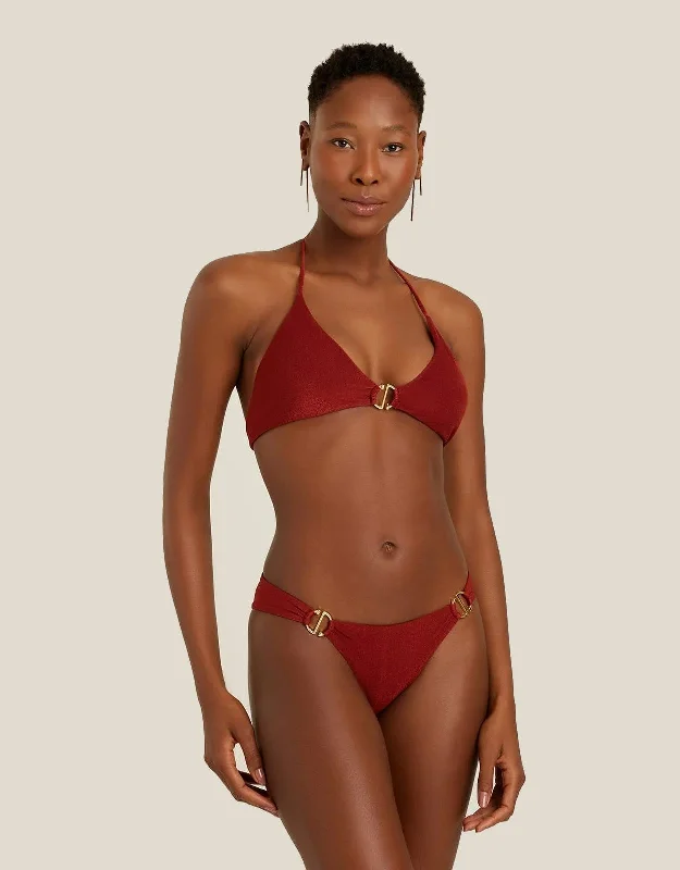 High - waisted bikini briefs for women​ Ring Long Bikini Top Cinnamon