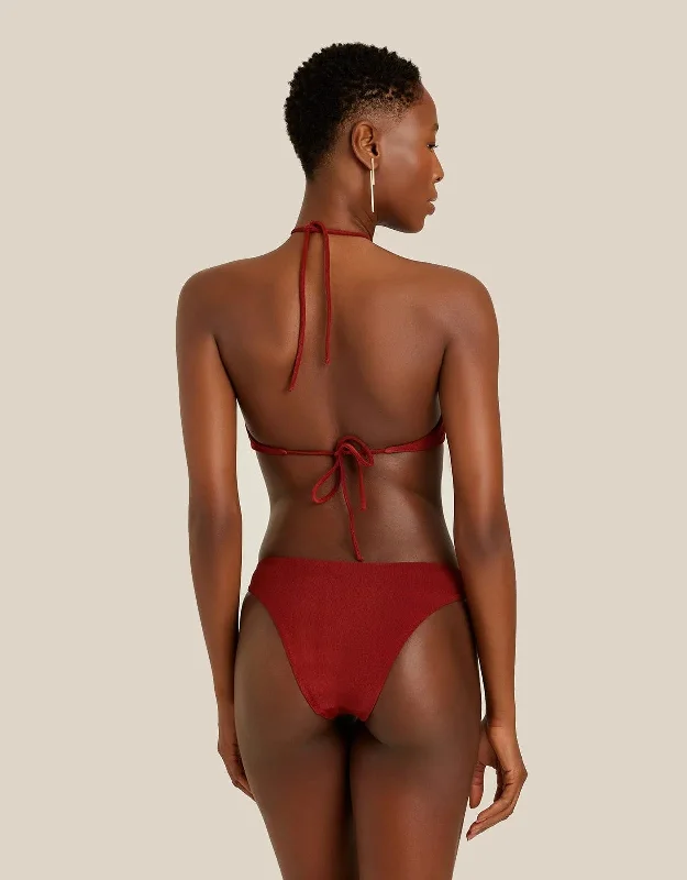 Plus - size bikini briefs for a comfortable fit​ Ring Side Bikini Bottom Cinnamon
