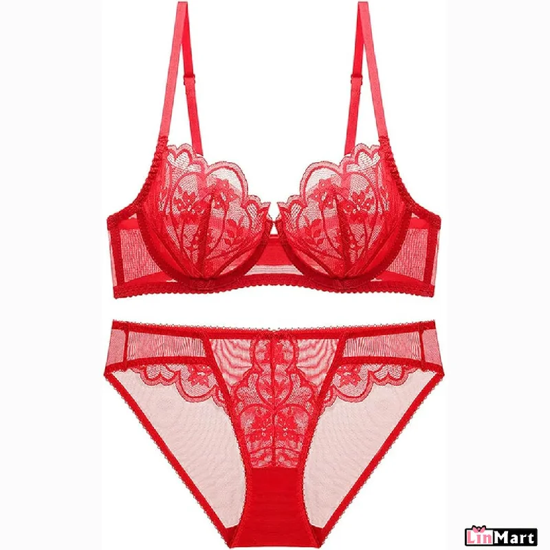 bralette women bra and panty sets for a trendy look LinMart Ultra Thin Lace Bra for Women,