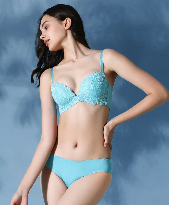 antibacterial women bra and panty sets for hygiene Magic Hour Push Up Demi Bra Set