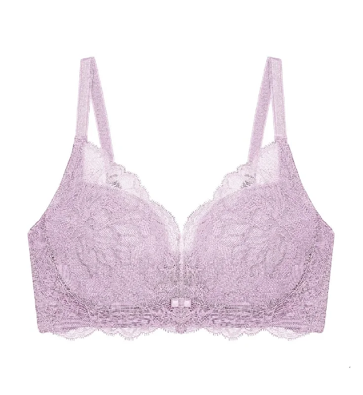 Non wired bralette with lace trim​ NATURAL ELEGANCE SLEEK NON-WIRED PADDED BRA