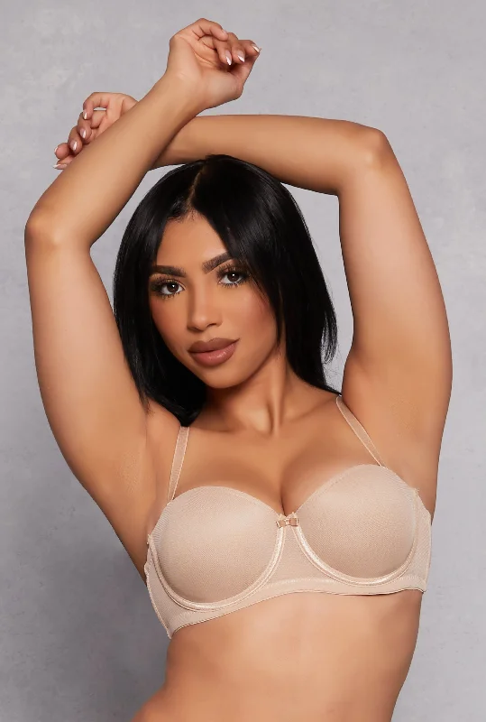 Women's Everyday Wear Lingerie  Mesh Balconette Bra | Convertible to Strapless