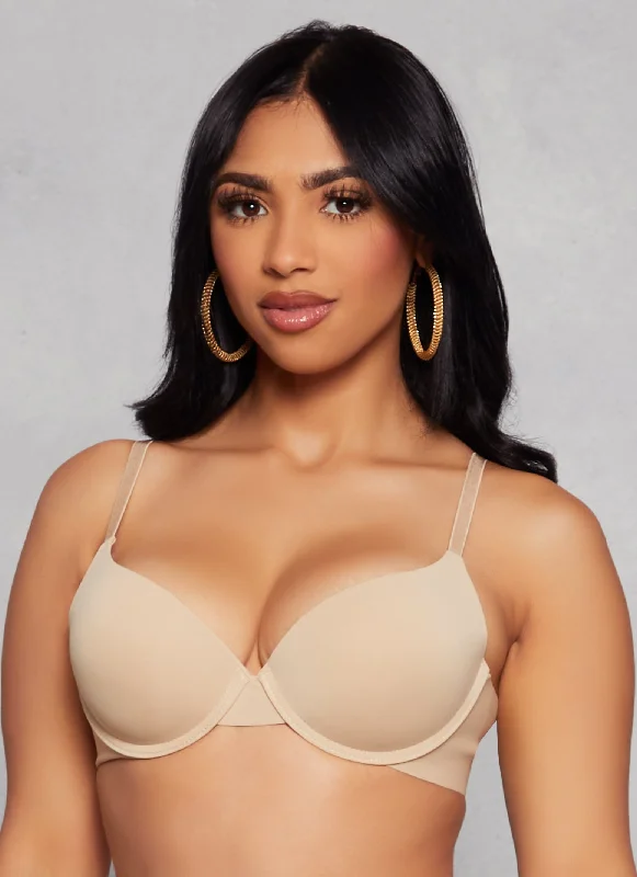 Women's Sheer Lingerie Nightgowns  Solid Basic Plunge Bra