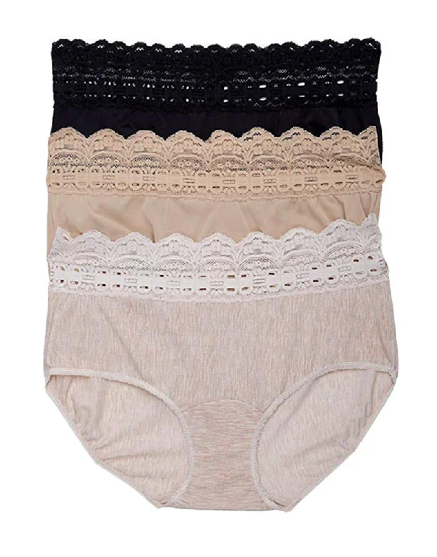 silk panties for women with a luxurious and smooth feel Olga Secret Hugs Hipster 3-Pack 913J3