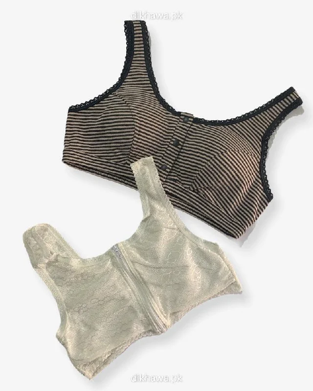 padded cup women nursing bra Pack of 2 - Front Open Bra with Button - Non Padded Non Wired Bra Imported Stocklot Branded Front Open Bra padded cup women nursing bra Pack of 2 - Front Open Bra with Button - Non Padded Non Wired Bra Imported Stocklot Branded Front Open Bra
