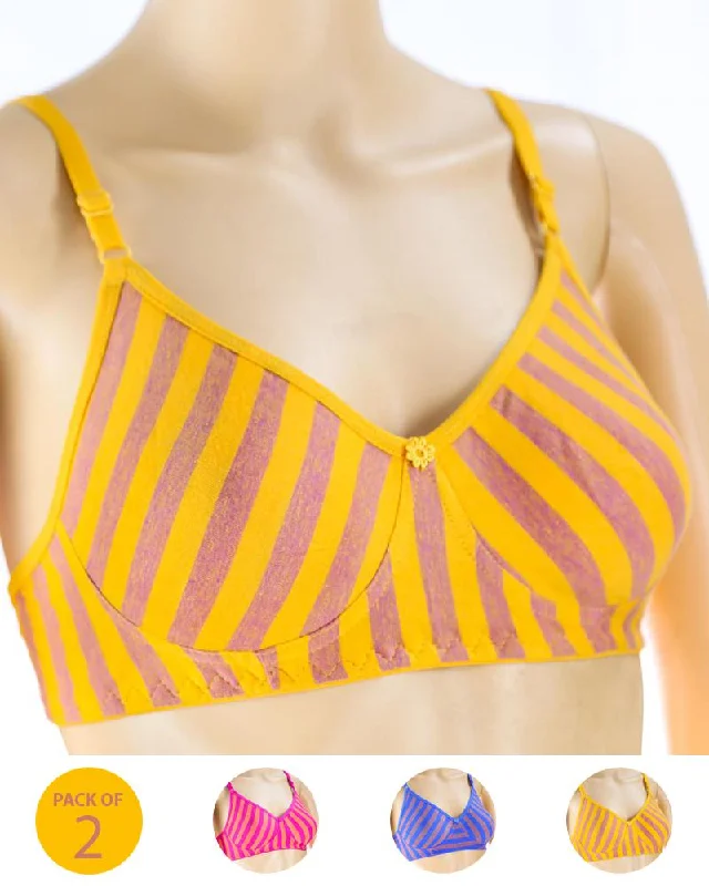 Plus size non wired bralettes Pack of 2 - Madam Bra - M-3 - Non Padded, Non Wired Bra, Soft Jersey Cotton Bra Plus size non wired bralettes Pack of 2 - Madam Bra - M-3 - Non Padded, Non Wired Bra, Soft Jersey Cotton Bra