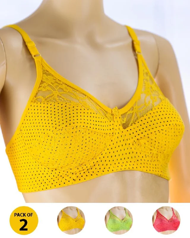 Plus size non wired bralettes Pack of 2 Madam Bra - N2 - Non Padded Bra - Non Wired Bra Plus size non wired bralettes Pack of 2 Madam Bra - N2 - Non Padded Bra - Non Wired Bra