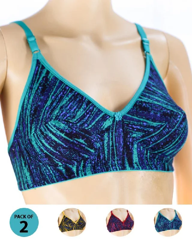 Adjustable non wired bras for maximum comfort Pack of 2 Madam Bra - S13 - Non Padded Bra - Non Wired Bra Adjustable non wired bras for maximum comfort Pack of 2 Madam Bra - S13 - Non Padded Bra - Non Wired Bra